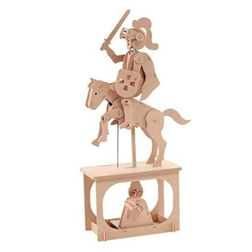 NEW Wooden Toy Knight Automatron Automata 3D Puzzle Engineering Machine STEM Gea